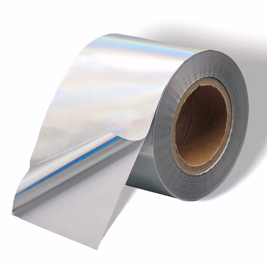 matière première d'autocollant d'étiquette de BOPP d'argent brillant de la base 50u de treillis de 62g